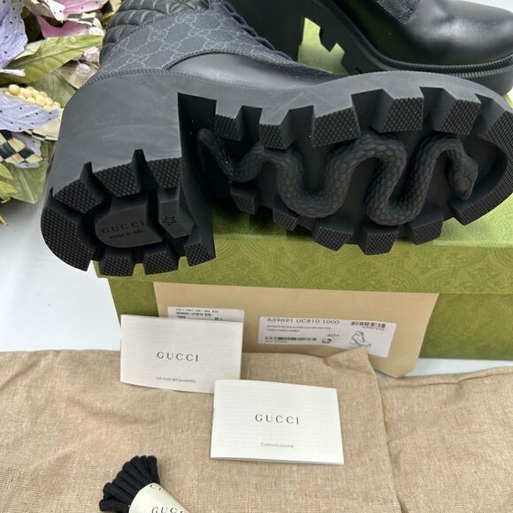 Women’s Gucci GG Supreme Leather boots size 40.5 made in Italy - Picture 4 of 10